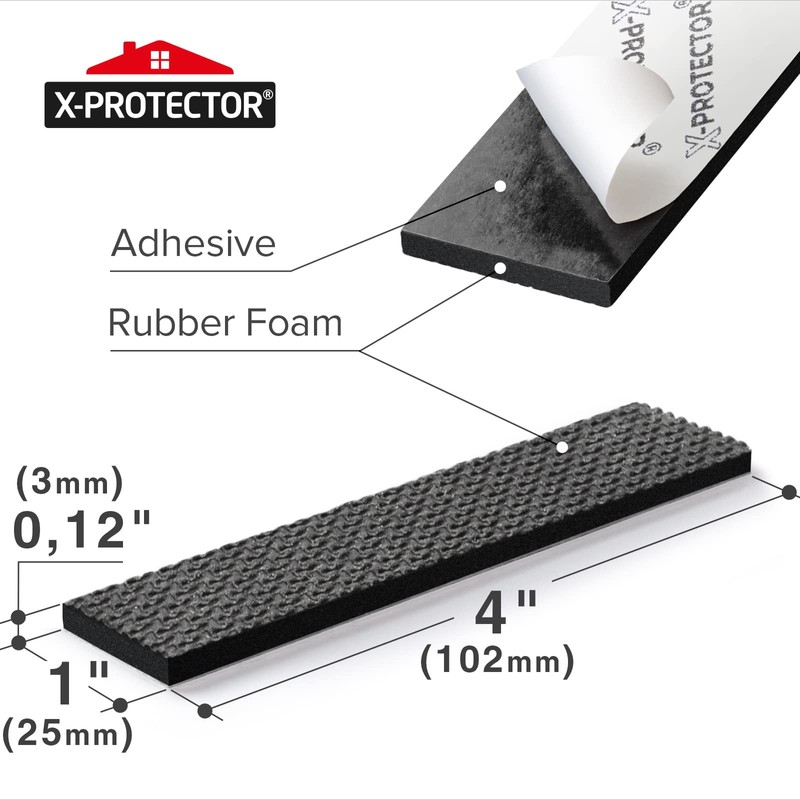 X-Protector Rubber Strip - 8 PCS Non Slip Pads -