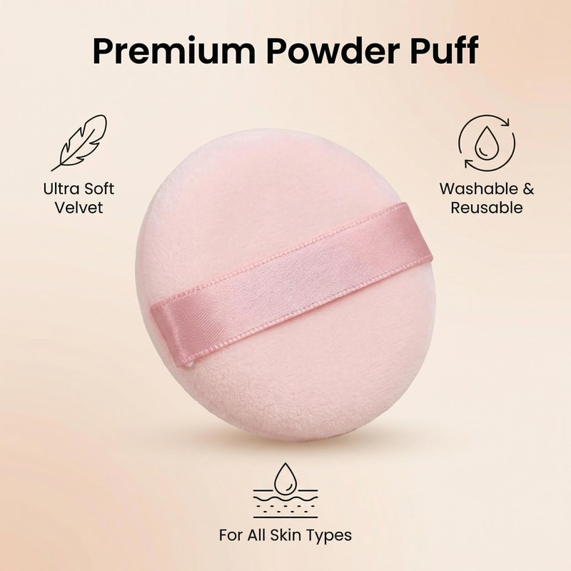 6 Pcs 3 Inch Powder Puffs for Body Powder, Large