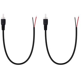 Fancasee (2 Pack) Speaker Wire RCA Male Plug Jack Connector Adapter to Bare Wire Open End Pigtail Audio Video RCA Cable for Amplifier Receiver Speakers