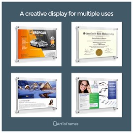 23 x 31 Contemporary Acrylic Floating Frame: Elevate Your Art and Photos in Style - Featuring 19x25mm Brushed Satin Acrylic Standoff for Wall Mounting.