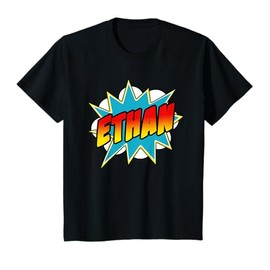 Kids Boys Ethan Comic Book Superhero Name T-Shirt