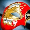 ILOVEMASKS Red Phantom Of The Opera Musical Gold Lining Black