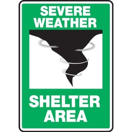 Accuform "Severe Weather - Shelter Area" Safety Sign, Accu-Shield™, 10 x 7 Inches (MFEX541XP)