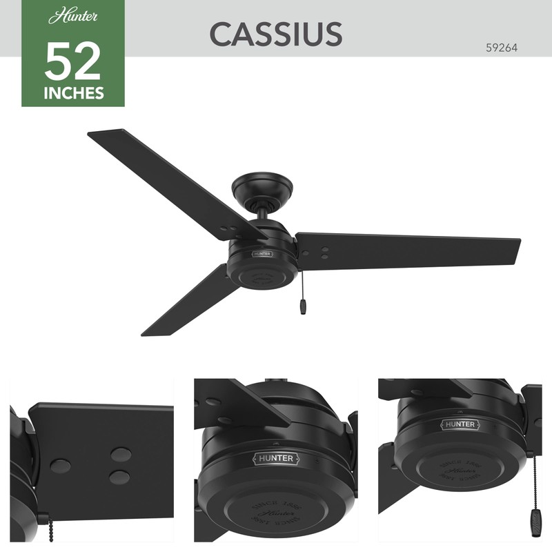 Hunter 52 inch Outdoor or Indoor Ceiling Fan No Light