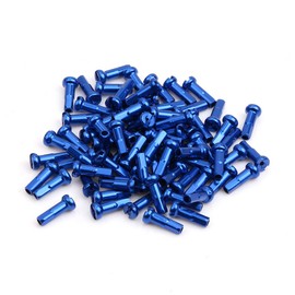 Bike Spoke Nipples Aluminum Alloy Spoke Nipples Mountain Bicycle Spoke Cap for 14G 40Pcs 6 * 14mm Blue