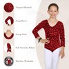 Hamishkane Kids Girls Long Sleeve Crew Neck Leopard Print Gymnastics