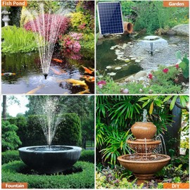 Antfraer 25W Solar Fountain Pump, Solar Water Pump 320GPH Flow Adjustable, Solar Powered Water Pump with 16.5Ft Cord Length for Small Pond, Fish Pond Bird