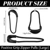 XunYee 20-Piece #13 U-Shaped PVC-Coated Nylon Zipper Pulls - Large
