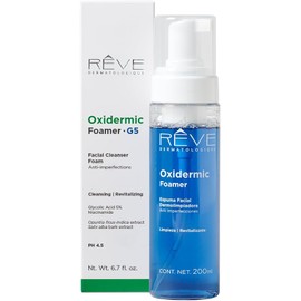 Reve Dermatologique Oxidermc Foamer G5 - Espuma Facial Dermolimpiadora Anti imperfecciones - Ácido Glicólico, Niacinamida, Extracto de Corteza de Salix alba y Opuntia ficus-indica. - 200 ml