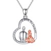 YAFEINI Father Daughter Necklace S925 Sterling Silver Father Daughter Pendant