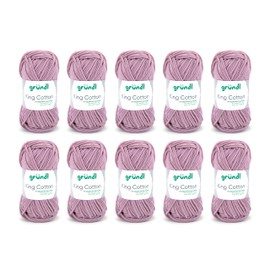 Gründl King Cotton 1 Pack 10 x 50g Ball Knitting Wool/Yarn 55% Polyacrylic and 45% Egyptian Combed Cotton, 28 x 31 x 7 cm