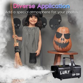Fog Machine LURT 500W Mini Smoke machine with Wireless Remote Control and Auto Mode Portable for Parties,Outdoor,Halloween,Wedding,Stage,Effect,indoor,Disco and Disinfection 2000CFM,Fuse Protection