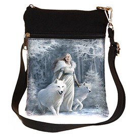 Nemesis Now B1850E5 Winter Guardians Anne Stokes Shoulder Bag 23cm White, PU and Canvas, One Size
