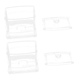 BUGUUYO 2pcs Acrylic Cotton Swab and Pad Organizer Box Sundries Holder Protective Lid for Home and Bathroom Storage Neatly Designed for Easy Access and Visibility