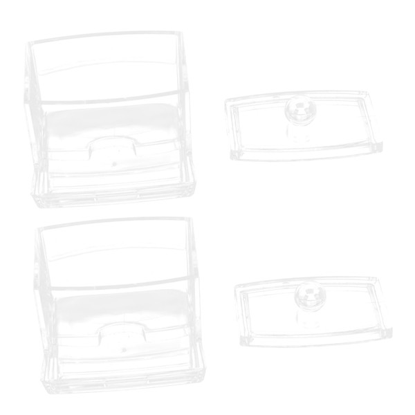 BUGUUYO 2pcs Acrylic Cotton Swab and Pad Organizer Box Sundries