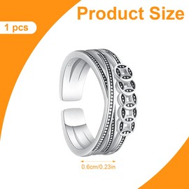 IKOPFLN Adjustable Stacking Ring Women's – Open Rings – Lucky Ring – Wufu Copper Coin Ring – S925 Silver Ring – Suitable for Men and Women, M, Copper