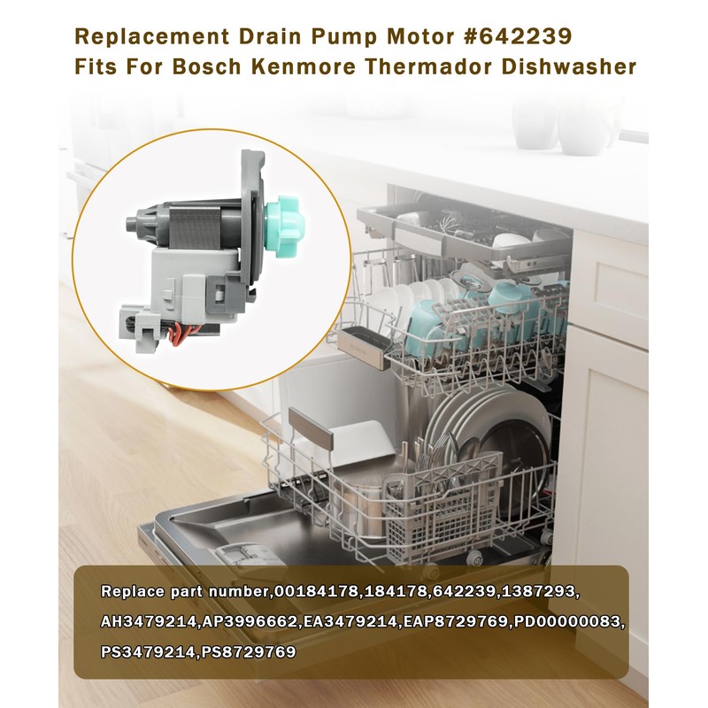 00642239 Dishwasher Drain Pump Fits For Bosch Kenmore Thermador Dishwasher