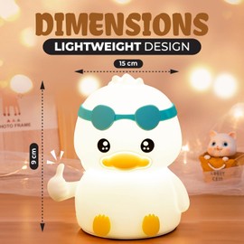 WeeTech Nachtlicht für Kinder aus Silikon mit beruhigender Musik und Fernbedienung | USB Wiederaufladbare Antigruselige LED Lampe | Weiß Rauschmaschine | Kabel + Fernbedienung enthalten