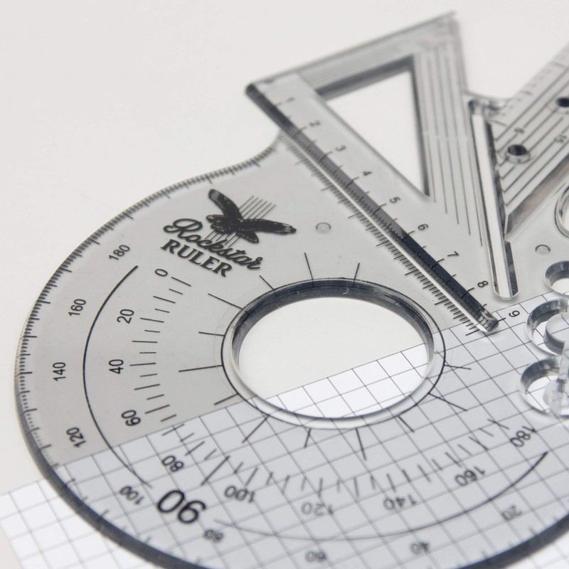 Suck UK Rockstar Ruler, 15 cm Ruler, Protractor & 60°