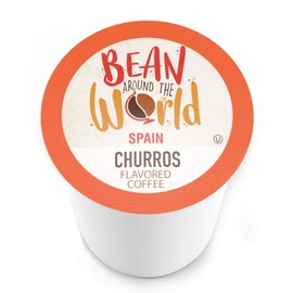 Bean Around The World Churro Flavored Coffee Compatible With 2.0 Keurig K Cup Brewers, 40 Count
