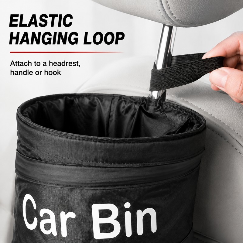 Collapsible Car Trash Can, 6.3 x 7.9 in Portable Hanging