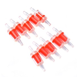 Pawfly 10 PCS Aquarium Check Valves for Common Air Pumps Red Plastic One-Way Non-Return Valves Pump Protectors for Standard 3/16 Inch Airline Tubing Fish Tank Accessories for Aeration Setup