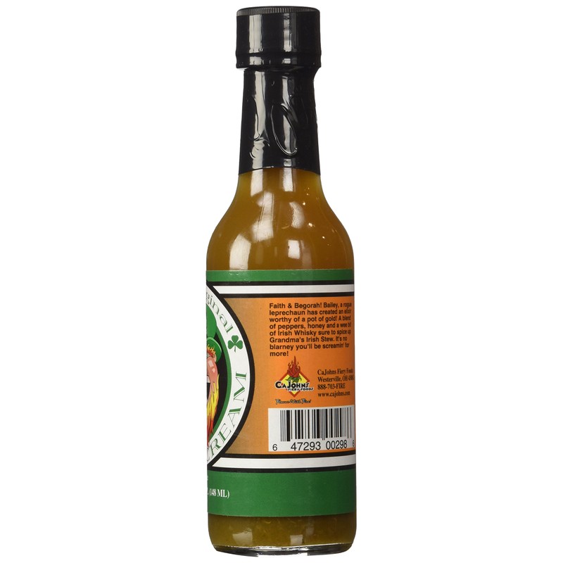 CaJohns The Original Irish Scream Jalapeno Hot Sauce, 5 Fluid