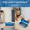 Tool Box, 16.9" Portable Metal Tool Organizer Box with Double