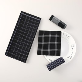 HOULIFE Cotton Handkerchiefs for Men Plaid Handkerchief for Men Classic Handkerchiefs for Men Striped Pocket Square Set Checked Handkerchief for Men, Mixed-6 pieces, M