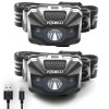 Foxelli LED Headlamp Rechargeable – Ultralight USB Rechargeable Headlamp Flas...