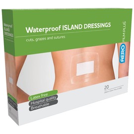 AeroFilm Plus Waterproof Island Film Dressing, 10cm x 12cm, Box of 20