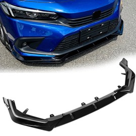 Front Bumper Lip Honda Civic 11th Gen Sedan & Hatchback 2022-2024 Gloss Black Front Lip Spoiler PP Front Bumper Lip Splitter Chin Spoiler