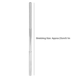 Reusable Straws Stainless Steel Collapsible Straw Portable Drinking Straws with Metal Case Straw Brush and Keychain for Travel Camping Party Black or Pink (Black)