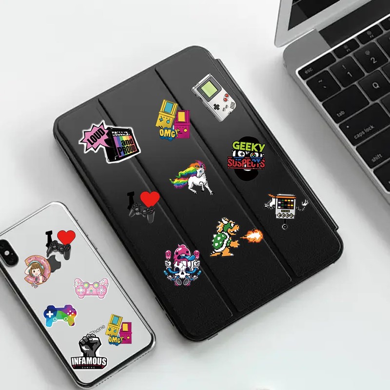 50 Pcs Gamepad Kids Stickers, Retro Gaming Stickers for Kids