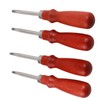 4pcs Leather Edger Professional Trimming Working Kit with Wooden Handle