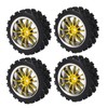 NIZUUONE 4-Piece RC Car Tyres Gold Star Shape 12 Hole