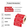 Not for Resale Stickers 1 x 2 Inch Not for
