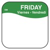 DayMark Día de la Semana 3/4" x 3/4" Etiqueta disolvible,