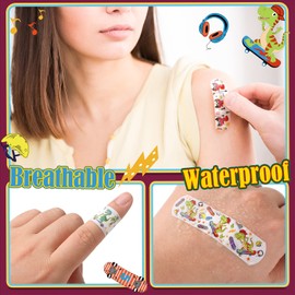Kids Adhesive Bandage Bulk Kids Bandages Cartoon Waterproof Bandage Cute Dinosaur Bandage PE Bandages Flexible Fabric for Children Travel Cuts Scrapes Wounds, 8 Styles (200)