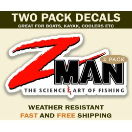 Rustic River Prints Z-Man Sticker Decal ZMan Fishing Tacklebox Sticker, Fishing Lure Sticker X2 - 4.5"