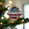 Cody Foster & Co Colorful UFO Ornament with Glitter, Multicolor