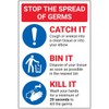 Vsafety Stop Germs/Catch It/Bin It/Kill It - 200mm x 300mm