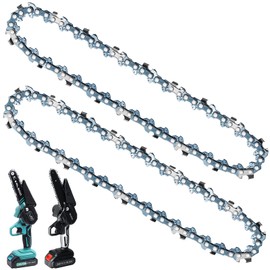 6 Inch Chainsaw Chain, RLSOO Replacement Chains for Almost 6-inch Cordless Electric Portable Mini Chainsaws, Durable Carbon 6Inch Chainsaw Chains for Pruning Shears and Wood Cutting (Only 2*Chains)