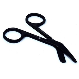 All Black Fluoride Coated Color Lister Bandage Scissors 3.5" (8.9cm), Premium Grade