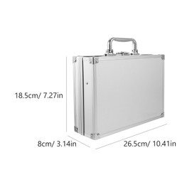 minkissy Aluminum Briefcase Tool Storage Box Lightweight Portable Multi-functional Aluminum Alloy Toolbox with Lock for Travel Work and Cosmetic Organization