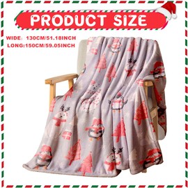 FILOEEX Christmas Sherpa Blanket, Deck Glow in the Dark, Christmas Cuddly Blanket Children, Snowman Sherpa Fleece Blanket, Sofa Flannel Fleece Blanket Christmas for Girls Boys (Mix-A)