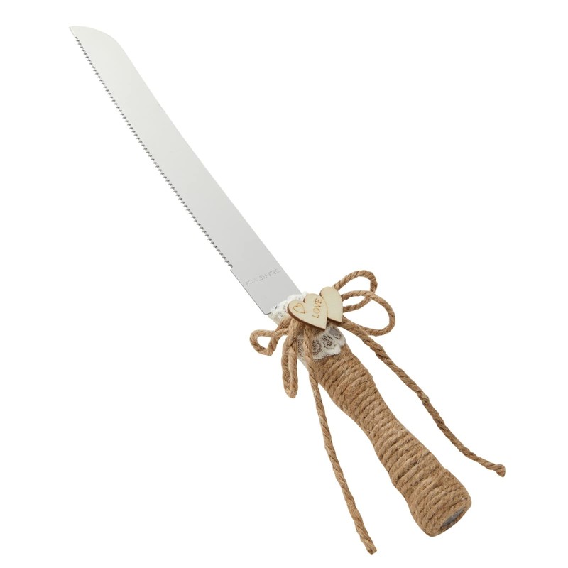 4 Piece Rustic-Style Wedding Cake Knife and Server Set with