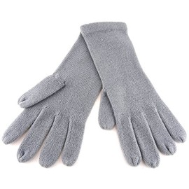 Fine knit gloves women's gloves grey light grey Size M