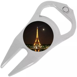NewCharms Eiffel Tower Lights Night Golf Ball Marker Divot Repair Tool Bottle Opener