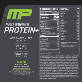 MusclePharm Pro Series Protein+, 26g Whey Protein Powder per Serving | Professional Grade 7-in-1 Blend for Muscle Growth & Workout Recovery | Creamy Vanilla, 2.5 lb, 24 Servings